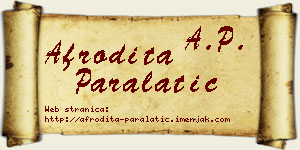 Afrodita Paralatić vizit kartica